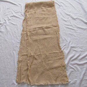 Pottery Barn 100% Kenaf Table Runner 22" x 108" Natural Burlap Jute Raw Hem 💰